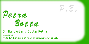 petra botta business card